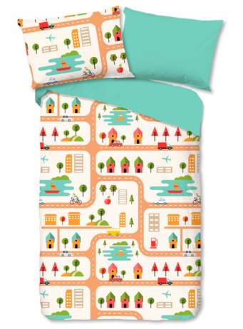 Obliečka Good Morning 100% bavlna Roadmap 140x200/70x90 cm