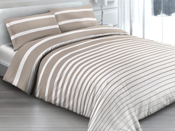 Talianská obliečka 100% bavlna Rigato beige