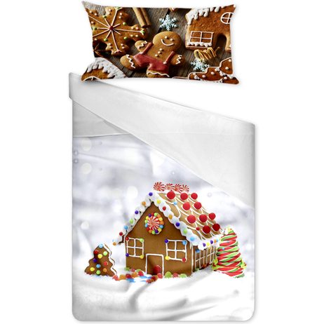 3D talianská obliečka 100% bavlna Pan di Zenzero-Perníková chalúpka