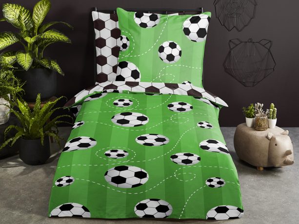 Obliečky Good Morning 100% bavlna Soccer 140x200/70x90 cm