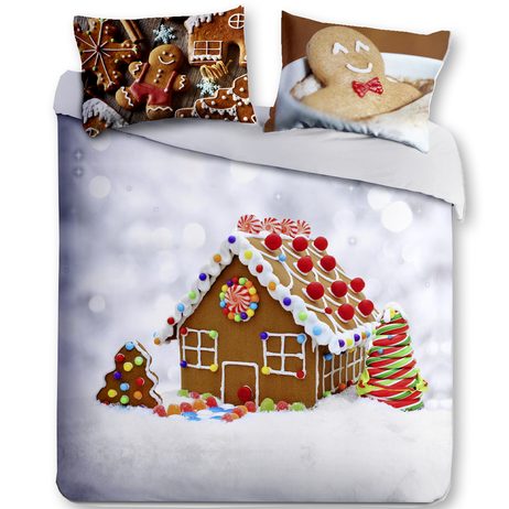 3D talianská obliečka 100% bavlna Pan di Zenzero-Perníková chalúpka