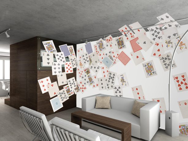 1Wall Kreatívna koláž na stenu 64 dielov 37,5 x 27,5cm Hracie karty