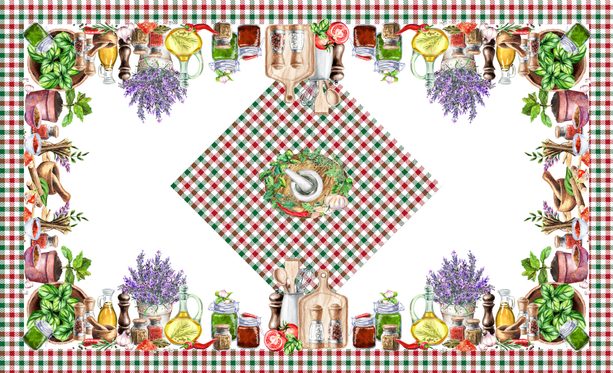 Bavlnený obrus s 3D potlačou Spices