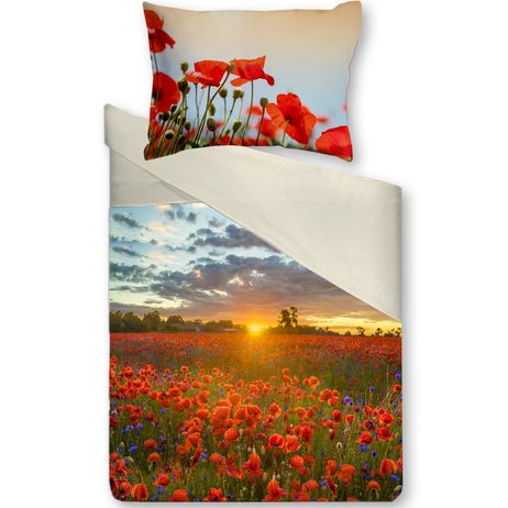 3D talianské obliečky 100% bavlna Papaveri