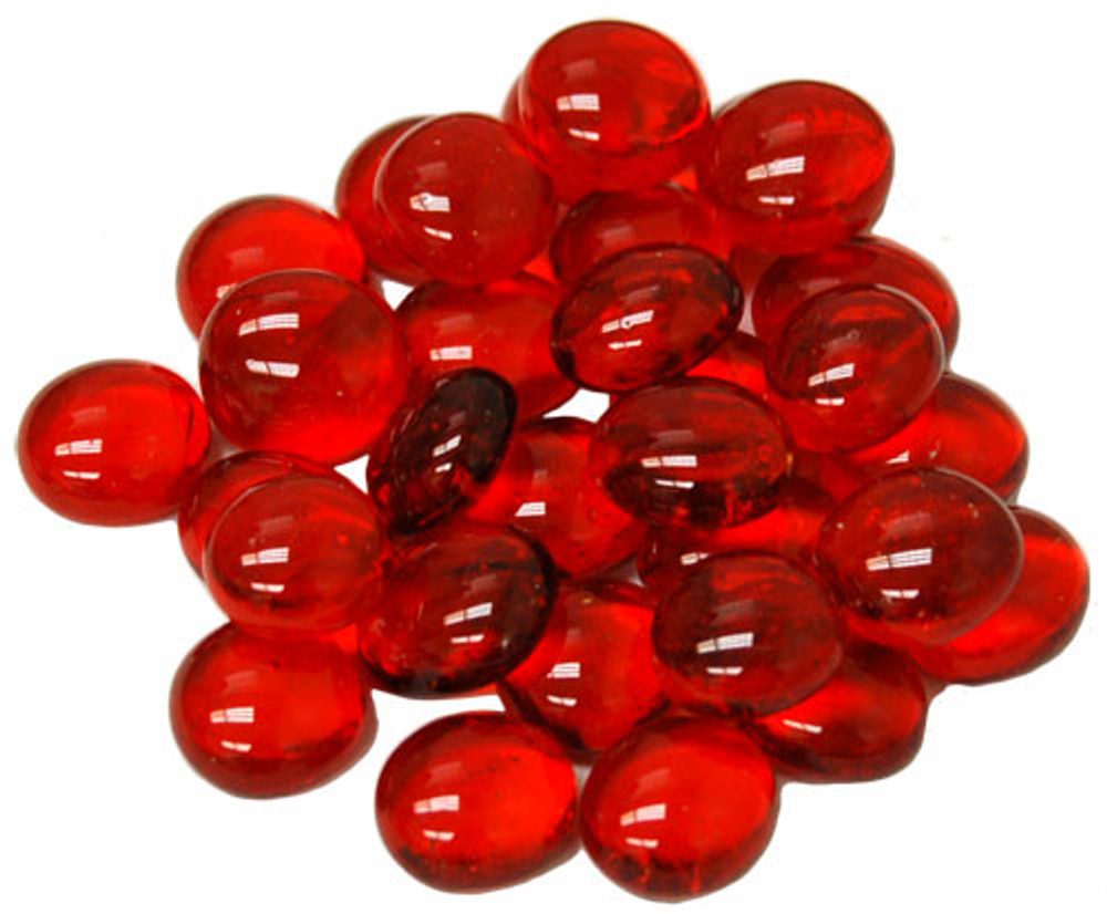 Chessex  Hrací kameny skleněné průhledné červené