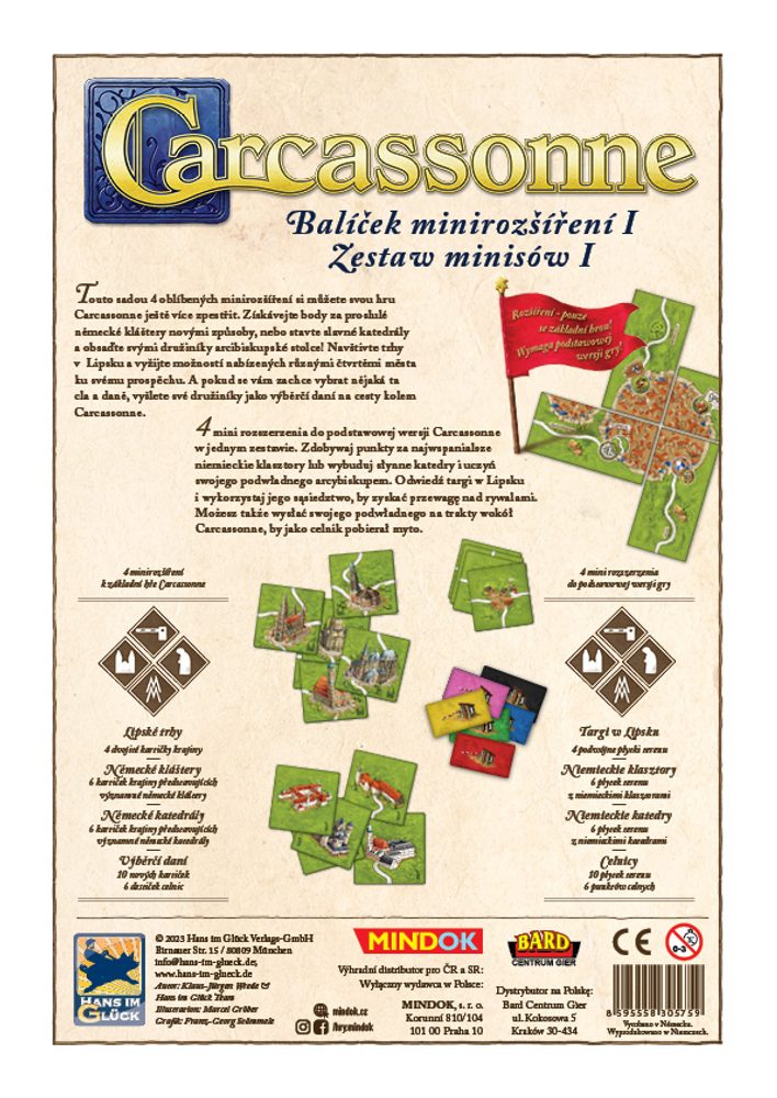 MINDOK  Carcassonne - Balíček minirozšíření I