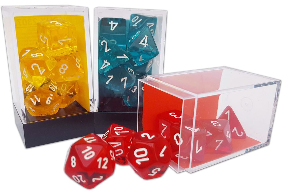 Chessex Sada 7 vícestěnných kostek - průhledná