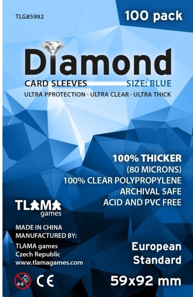 TLAMA Games  Obaly na karty (59x92mm) European Standard - Diamond, 100 ks