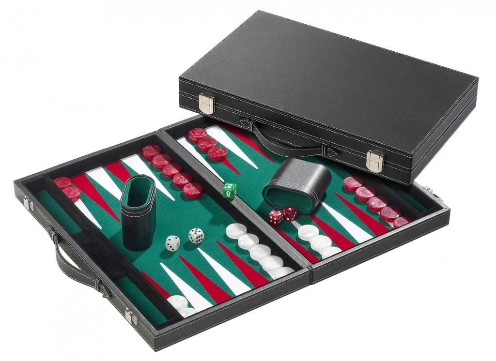 Backgammon velký - koženkový kufřík | SVĚT-HER.CZ | Společenské deskové hry  - Hrajte si!