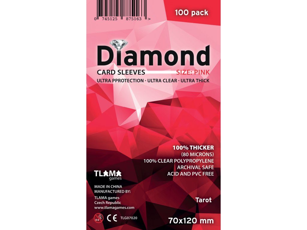 Obaly na karty (70x120mm) Tarot - Diamond Pink, 100 ks | SVĚT-HER.CZ |  Společenské deskové hry - Hrajte si!