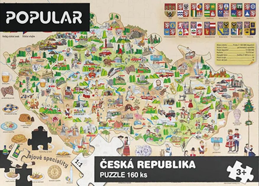 Puzzle Mapa České republiky 160d | Spoločenské doskové hry SVET-HIER.SK |  Hrajte sa!