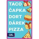 Taco, čapka, dort, dárek, pizza