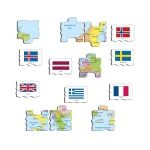 Puzzle vzdělávací: Evropa mapa s vlajkami 70d
