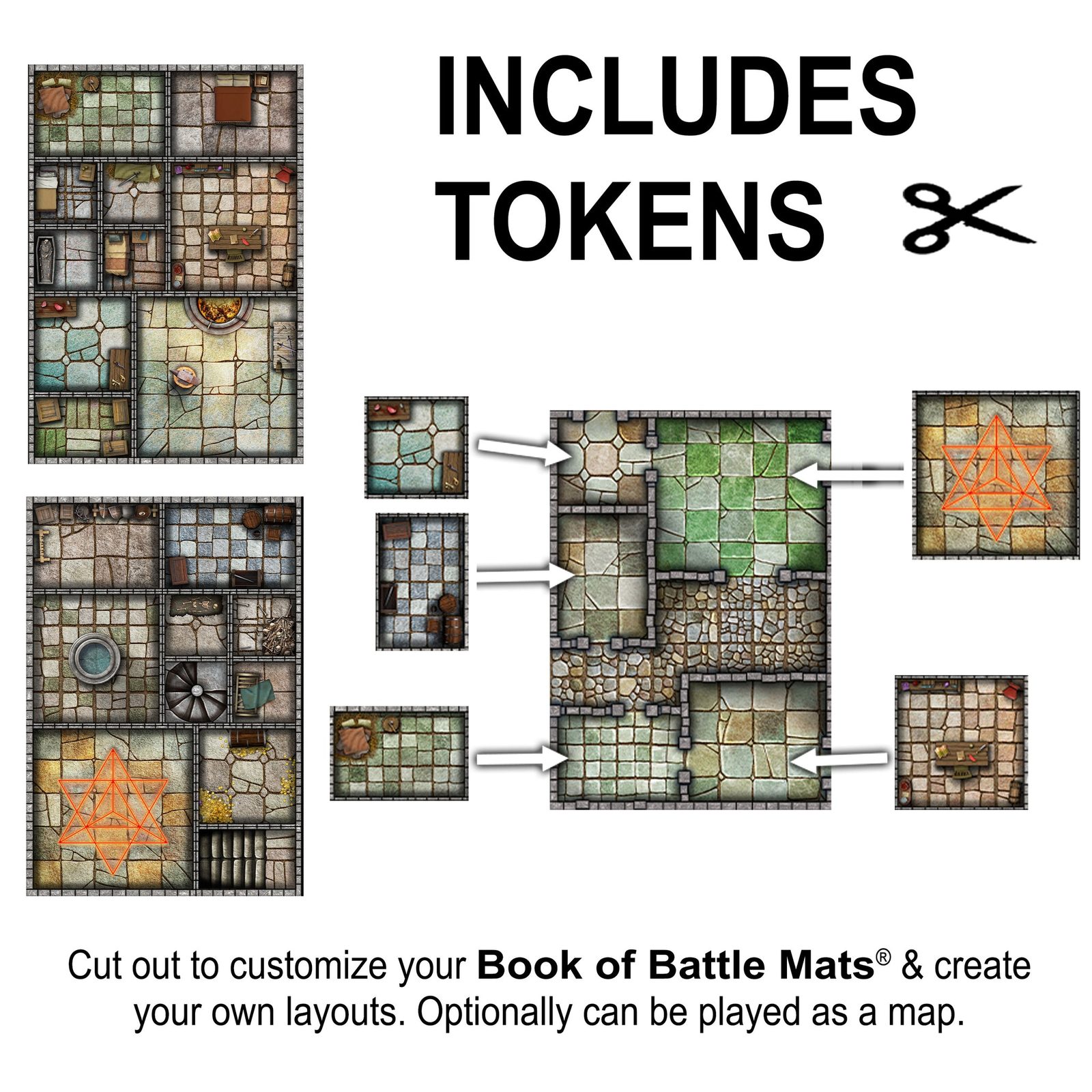Livre Plateau De Jeu - Battle Mats : Pack De 2 Livres Dungeon Book Modulaires 6316