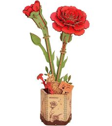 3D Puzzle Červený karafiát 124d