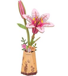 3D Puzzle Růžová lilie 73d