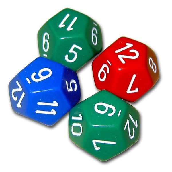 Kostka 12 stran jednobarevná