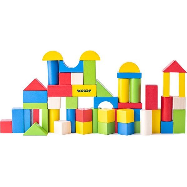 Kostky barevné v kyblíku, 50 dílů