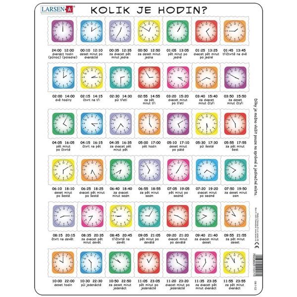 Puzzle vzdělávací: Hodiny 42d