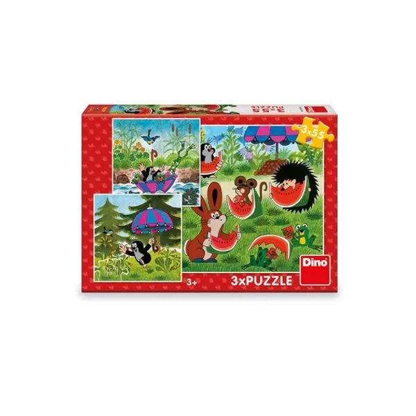 Puzzle Krtek a paraplíčko 3x55d