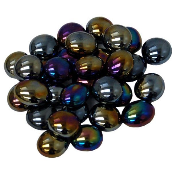 Hrací kameny skleněné opálově černé