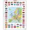 Puzzle vzdělávací: Evropa mapa s vlajkami 70d