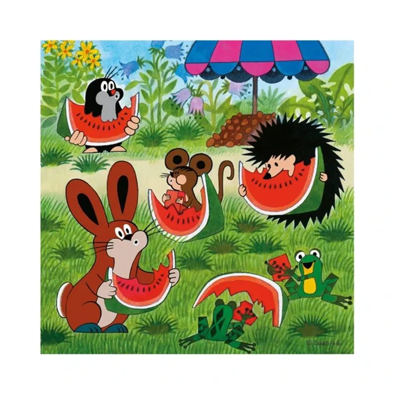 Puzzle Krtek a paraplíčko 3x55d