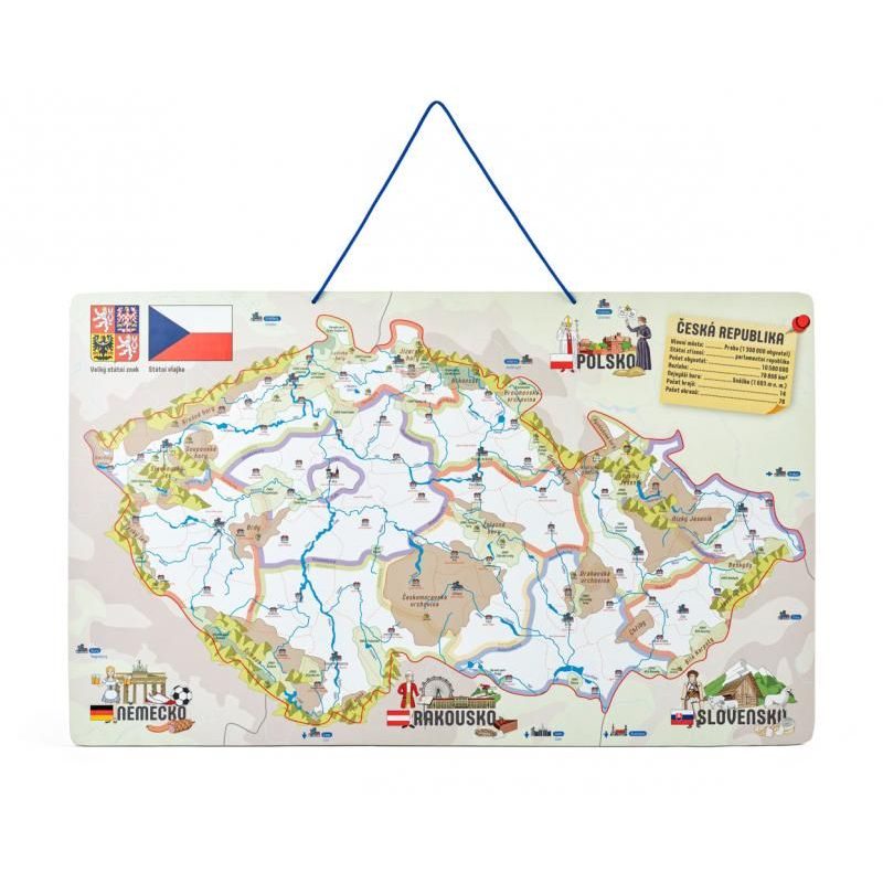 Magnetická mapa ČR (puzzle + hra)