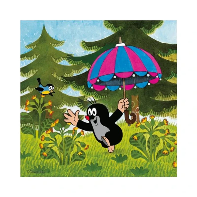 Puzzle Krtek a paraplíčko 3x55d