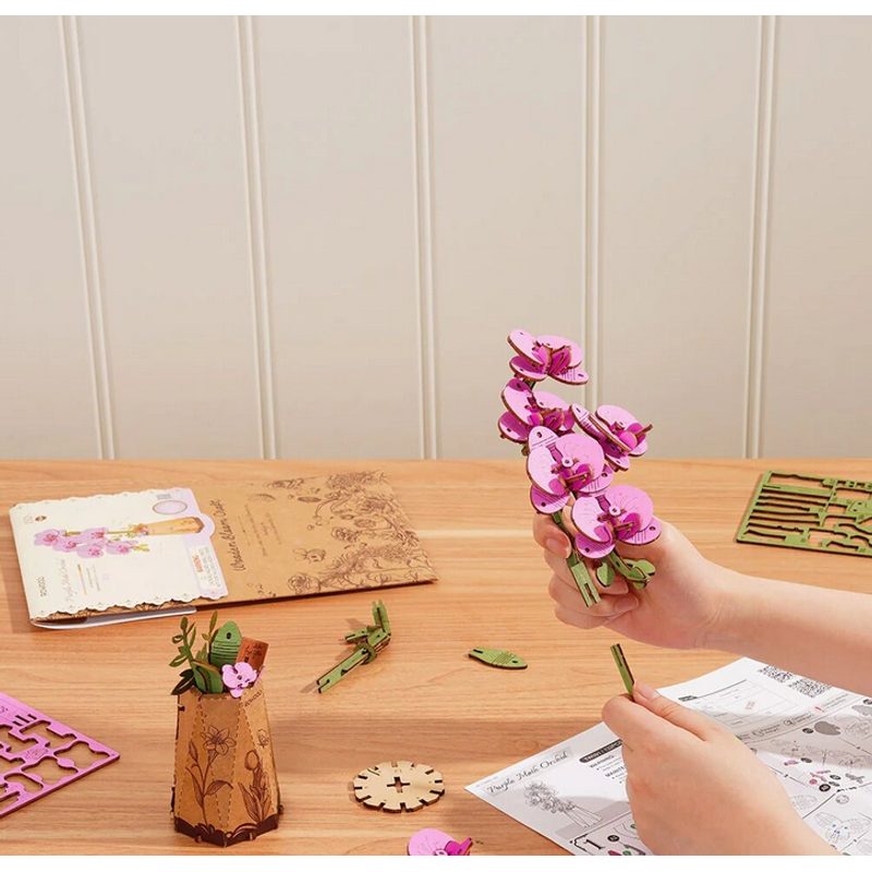 3D Puzzle Fialová orchidej 102d