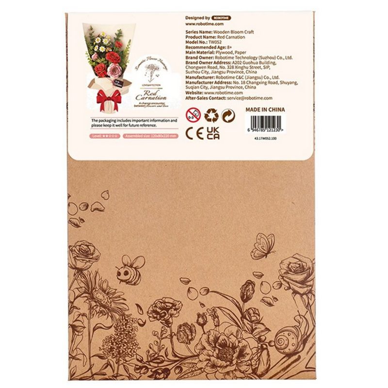 3D Puzzle Červený karafiát 124d