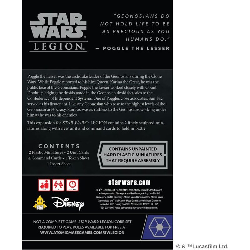 Star Wars: Legion - Sun Fac & Poggle the Lesser Commander