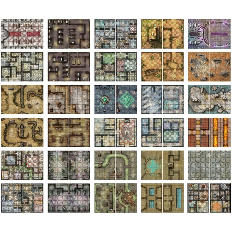 Big Book of Battle Mats - Cells & Shrines (Essential Maps For Tabletop Roleplaying)