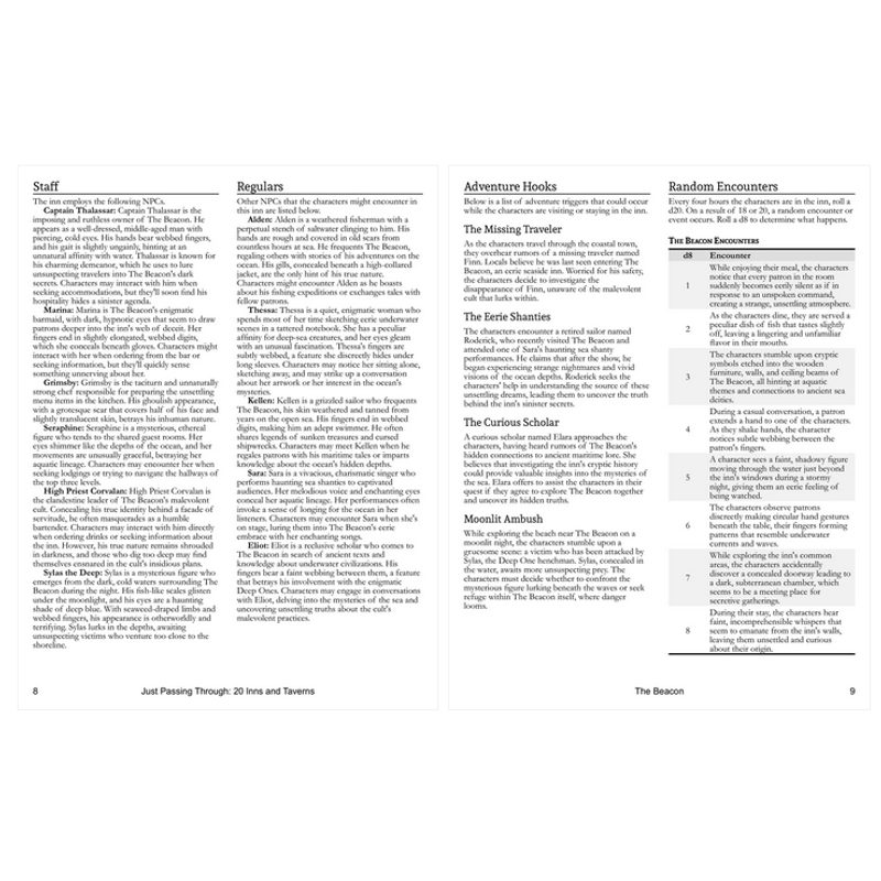 Just Passing Through: 20 Inns and Taverns for Any Fantasy RPG