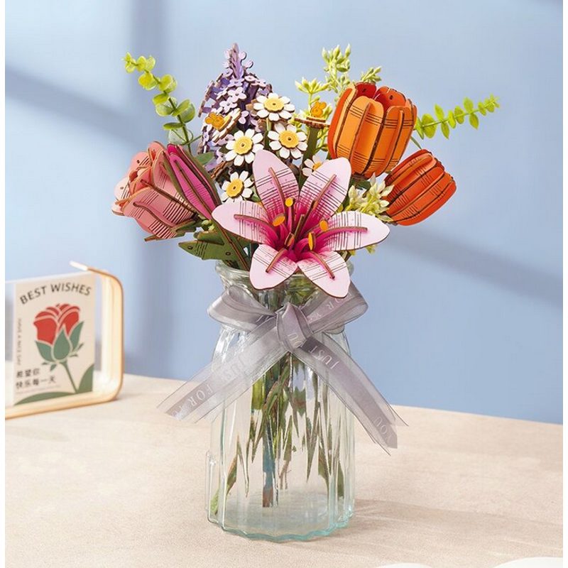 3D Puzzle Růžová lilie 73d