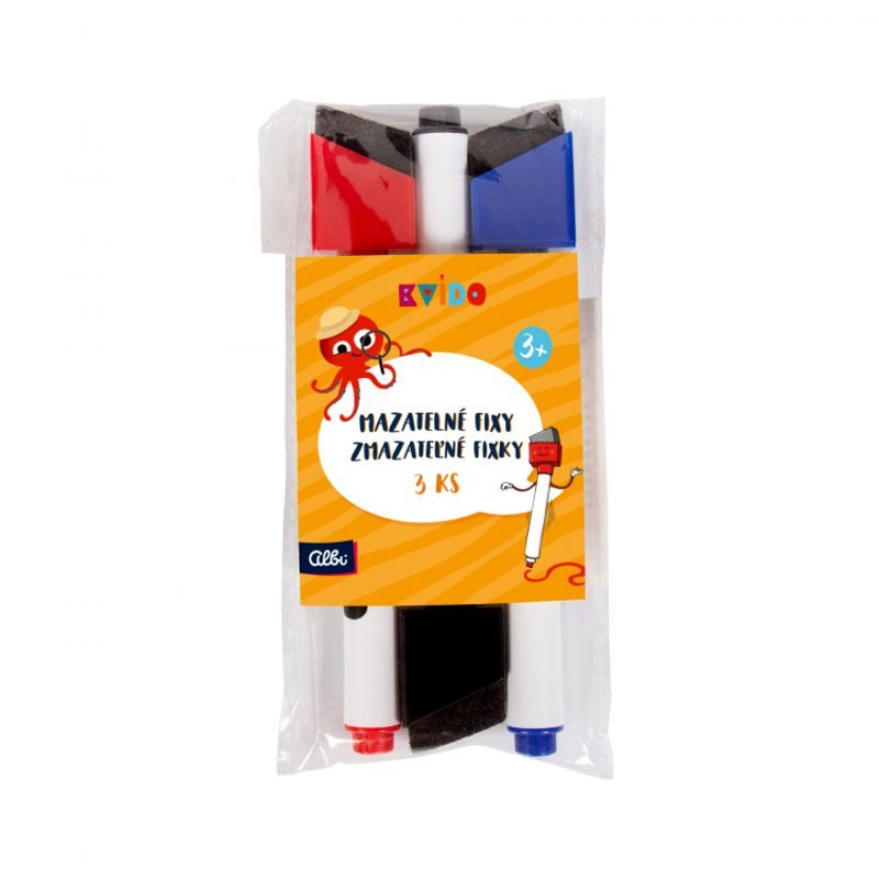 Fixy mazatelné - 3 barvy (Kvido)