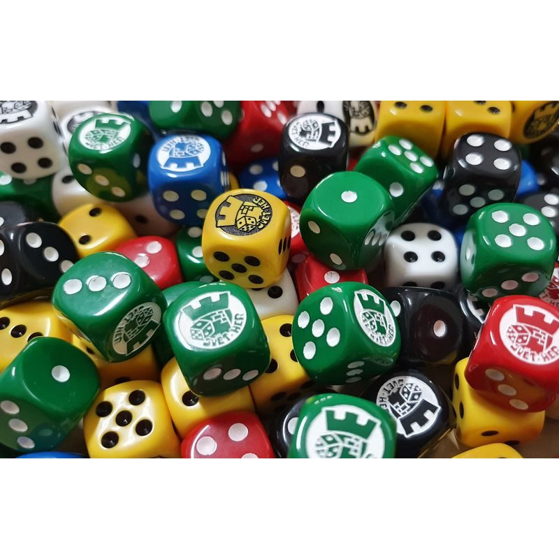 Kostka Svět her 6 stran 16mm jednobarevná