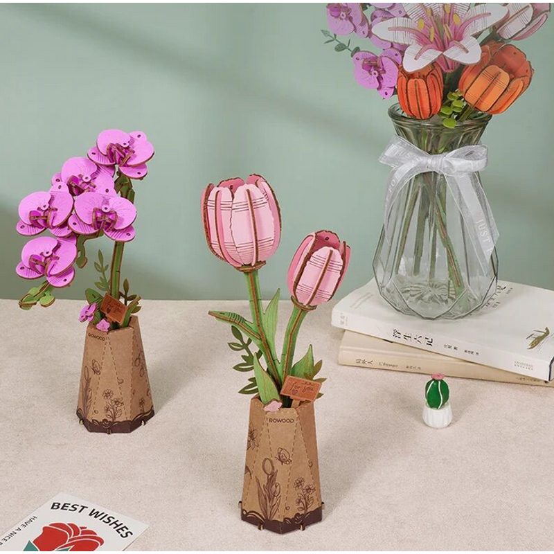 3D Puzzle Fialová orchidej 102d