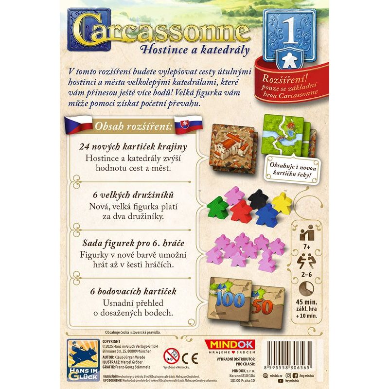 Carcassonne 1. rozšíření - Hostince a katedrály (2025)