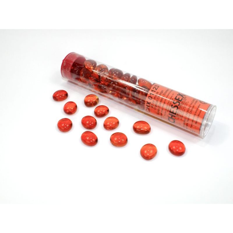 Hrací kameny skleněné průhledné oranžové