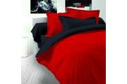 Saténové francúzske obliečky LUXURY COLLECTION 1+2, 240x200 cm, 70x90 cm červené / čierne