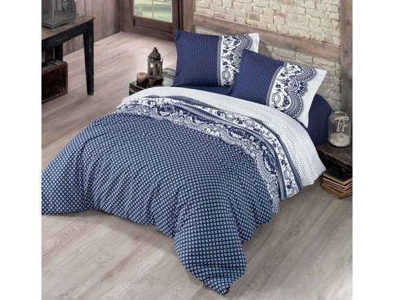 Klasické posteľné bavlnené obliečky STANDARD 140x200, 70x90 cm CANZONE modré