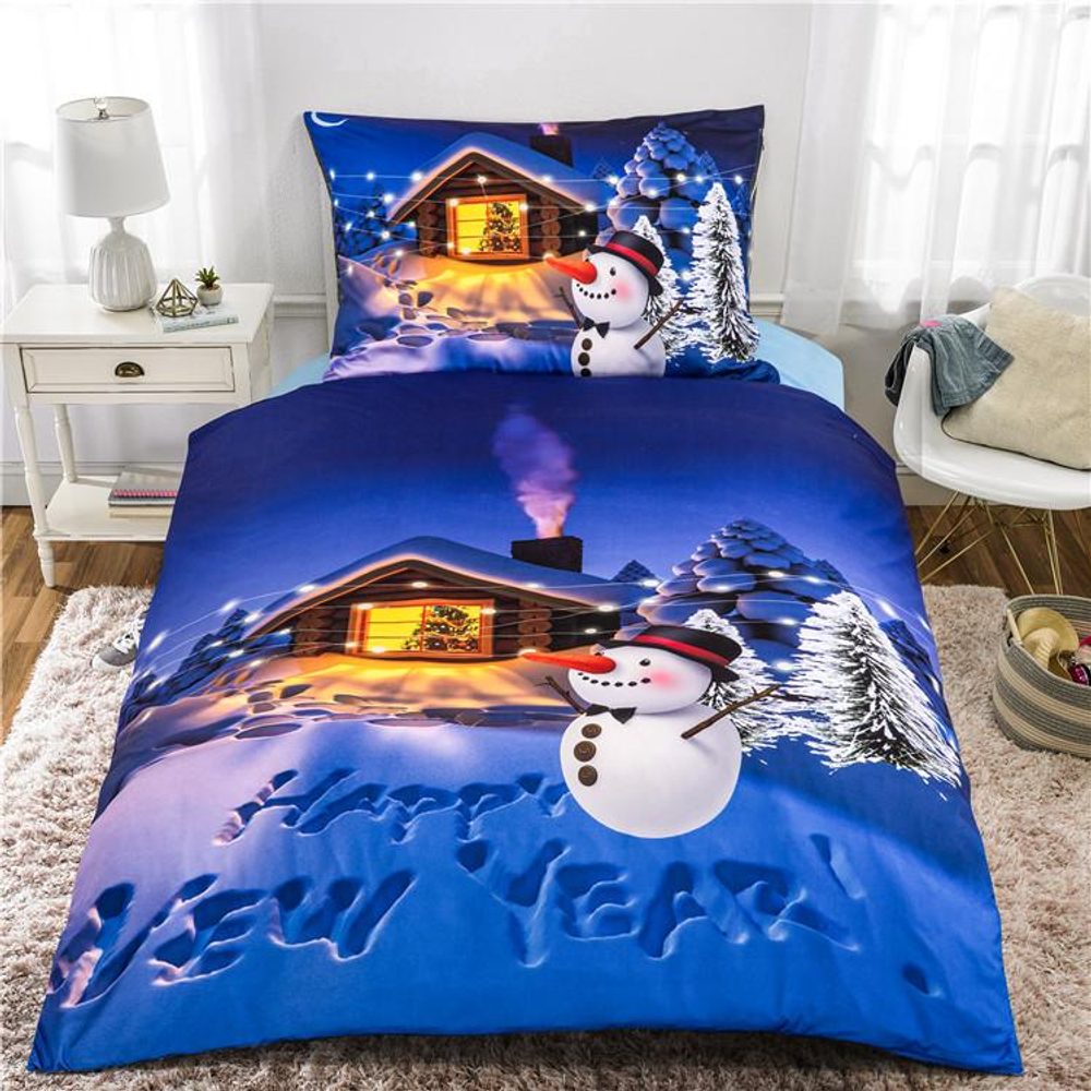 3D povlečení 140x200, 70x90 cm - Vánoční idylka