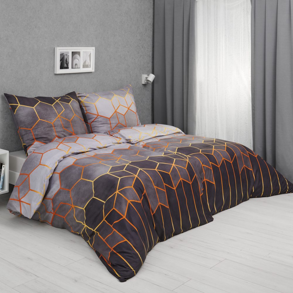 Povlečení z mikrovlákna 140x200, 70x90 cm - Quadra šedý