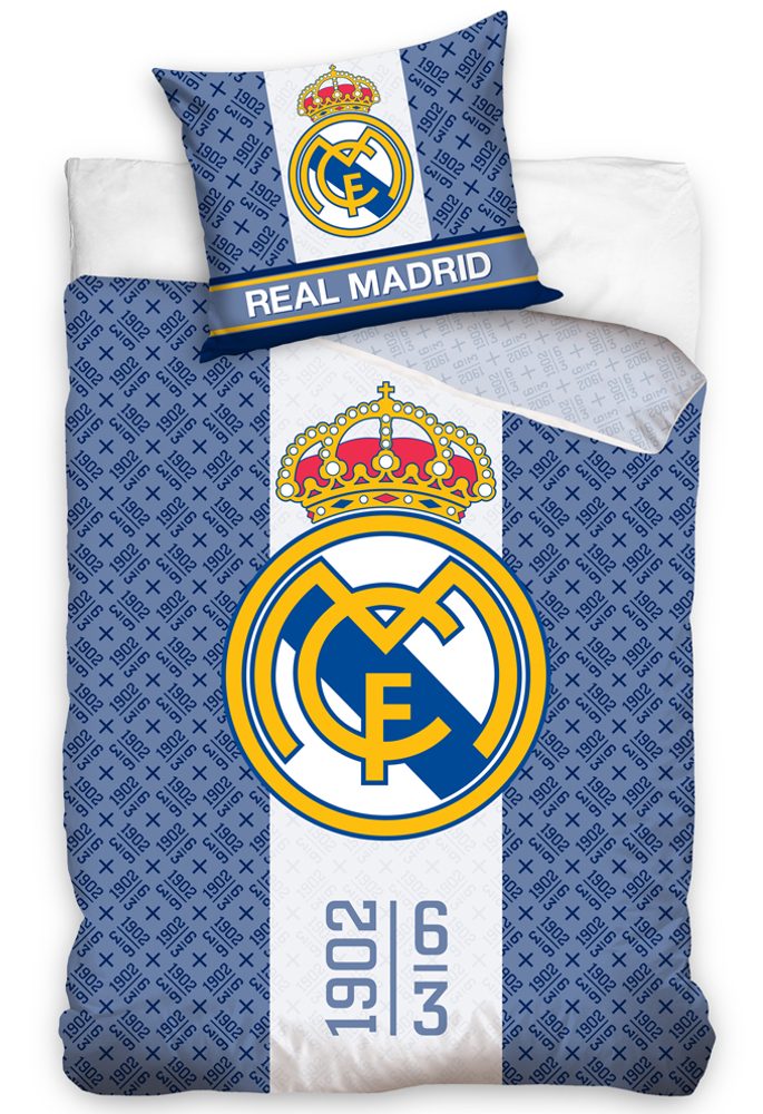 Carbotex Bavlnené obliečky s 3D fototlačou 140x200, 70x90 cm - Real Madrid 1902
