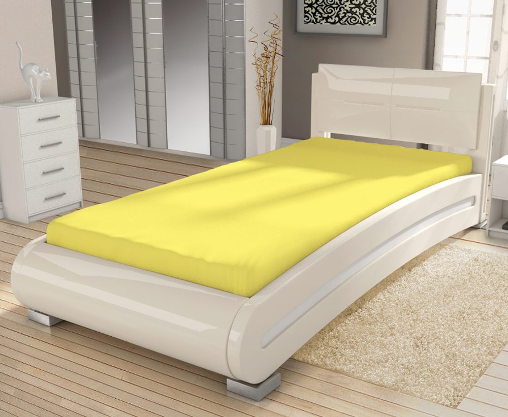 Froté prostěradlo Economy (90 x 200 cm) - Žlutá