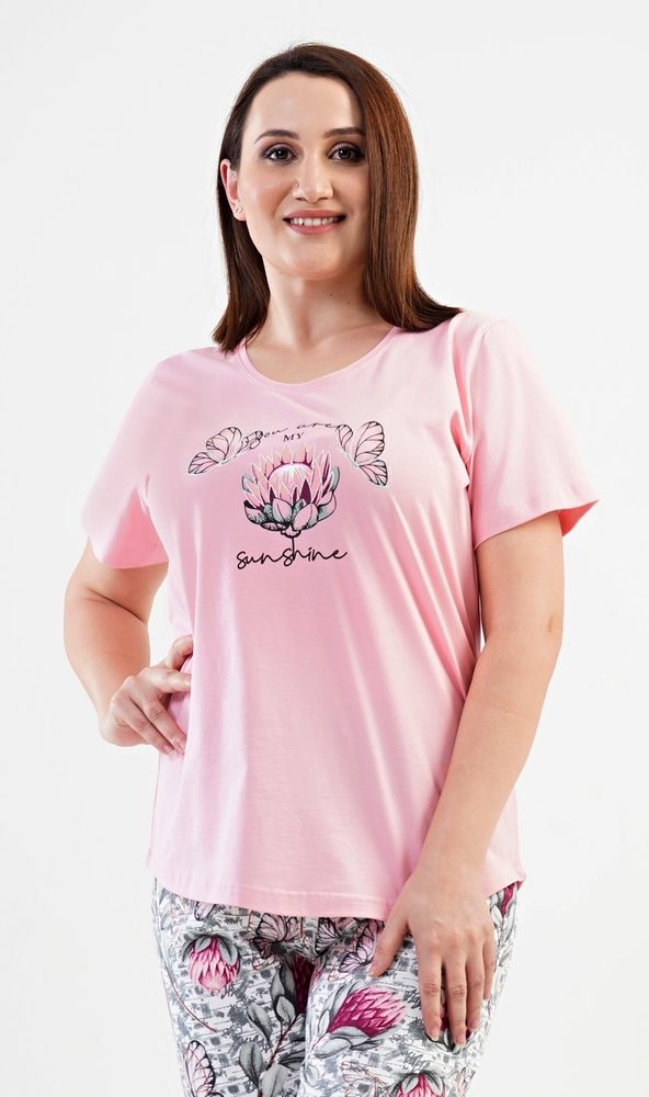 Dámské pyžamo kapri Megan - XL - růžová - Svět produktů