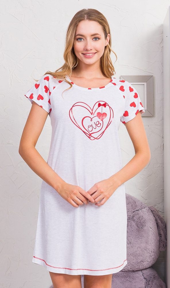 Dámská noční košile s krátkým rukávem Love