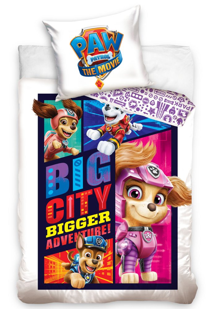 Dětské povlečení 140x200, 70x90 cm - Tlapková Patrola (Ve filmu - Bílá)