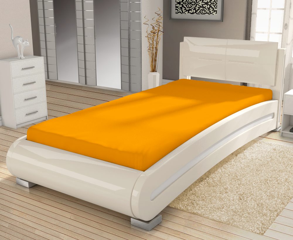 Jersey prostěradlo Economy (90 x 200 cm) - Oranžová